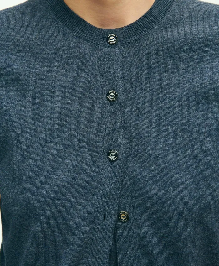 Sweaters Women Brooks Brothers Supima Cotton Cardigan Dark Blue Heather