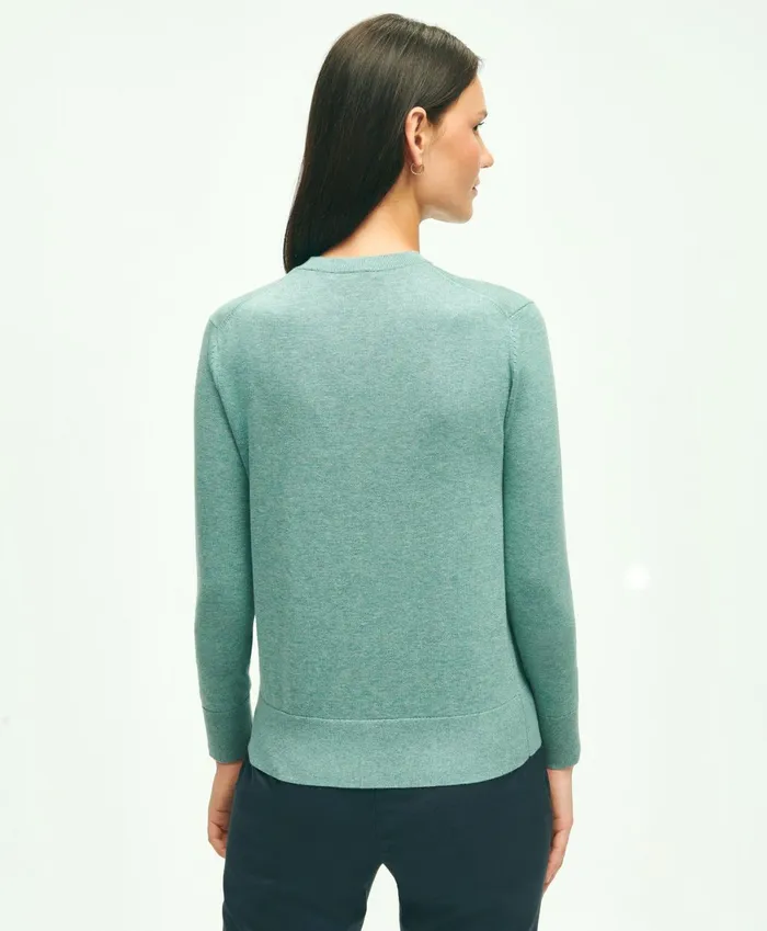 Sweaters Women Brooks Brothers Supima Cotton Cardigan Green Heather