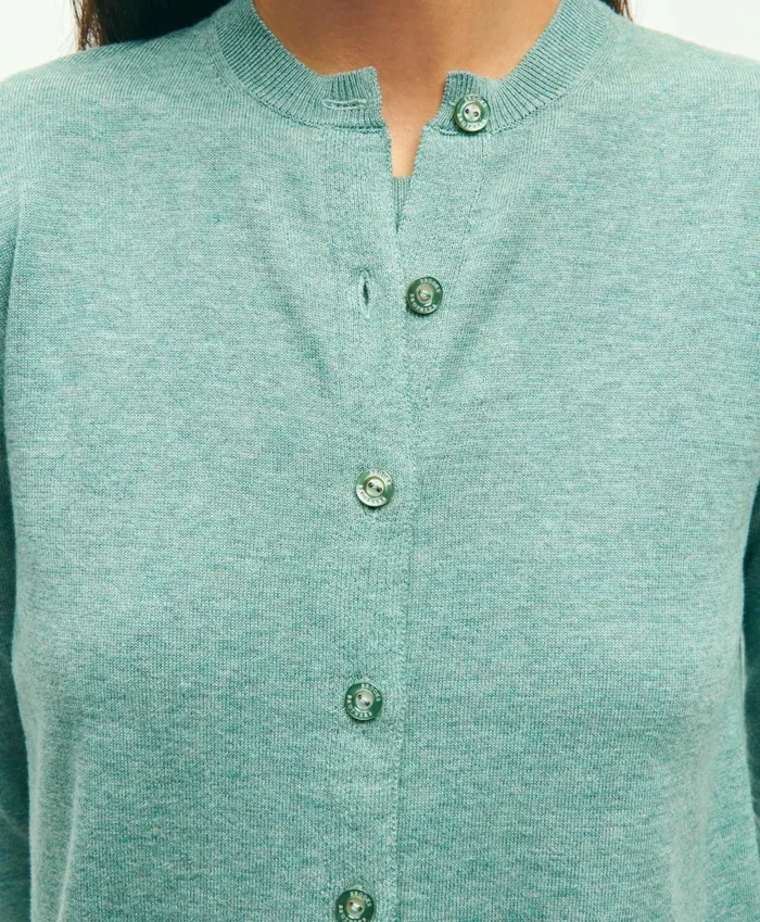 Sweaters Women Brooks Brothers Supima Cotton Cardigan Green Heather