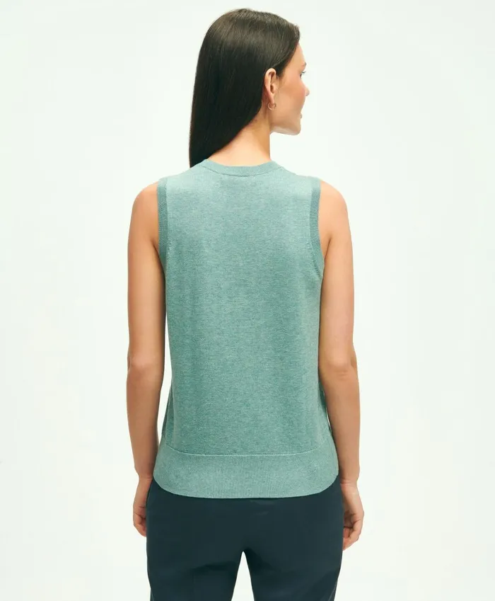 Sweaters Women Brooks Brothers Supima Cotton Shell Green Heather