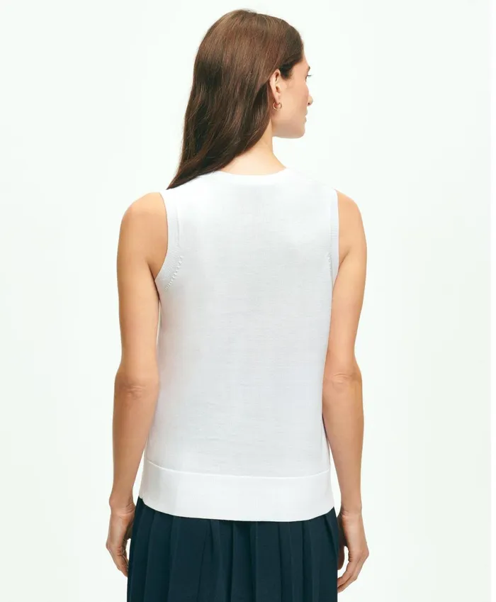 Sweaters Women Brooks Brothers Supima Cotton Shell White