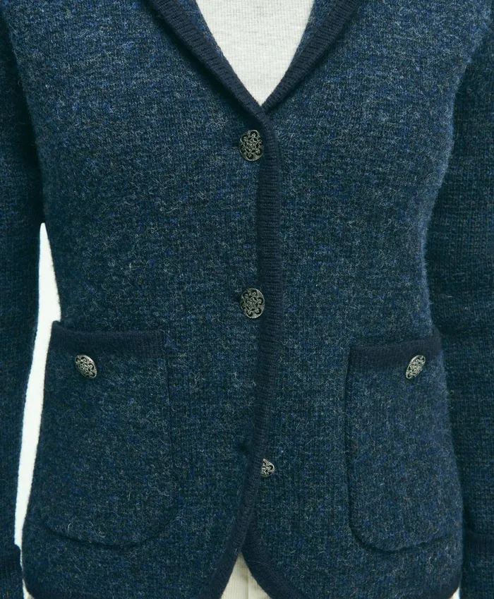 Sweaters Women Brooks Brothers Wool Shawl Collar Sweater Jacket Navy