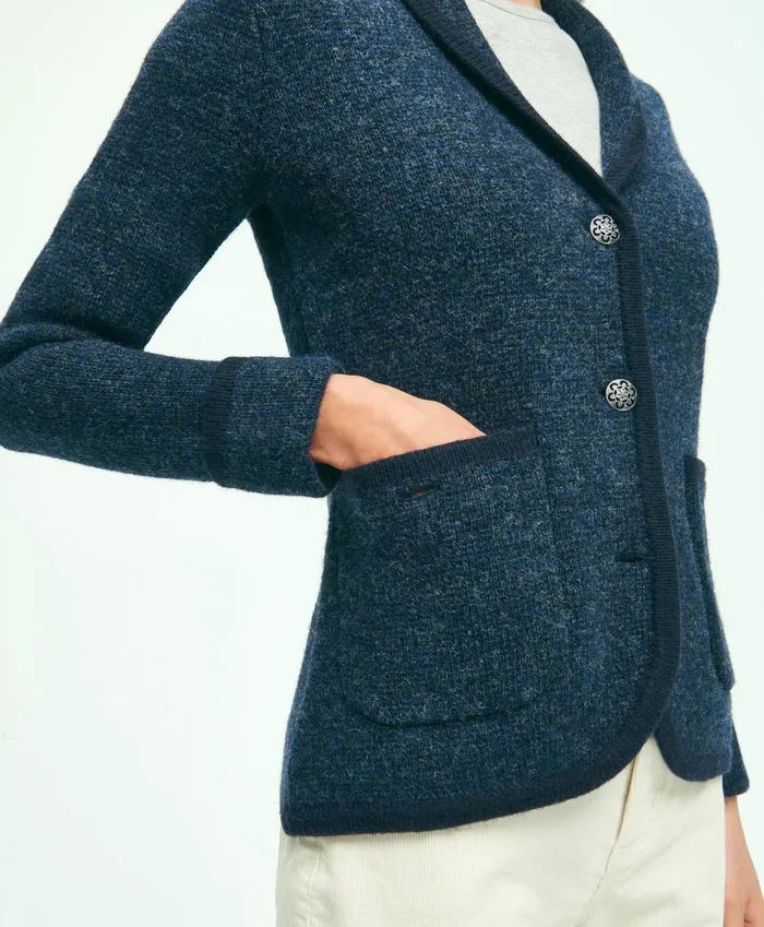 Sweaters Women Brooks Brothers Wool Shawl Collar Sweater Jacket Navy