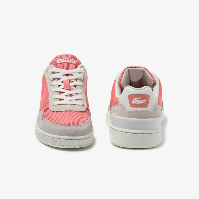 TClip Leather and Suede Sneakers Off WhtPnk Womens Lacoste Sneakers Gift 4 You