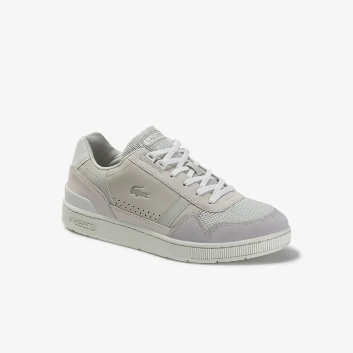 TClip Suede Sneakers Off WhiteLight Grey Mens Lacoste Sneakers Gift for Friend