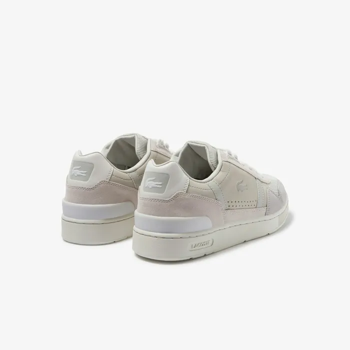 TClip Suede Sneakers Off WhiteLight Grey Mens Lacoste Sneakers Gift for Friend