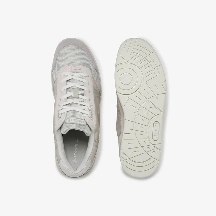 TClip Suede Sneakers Off WhiteLight Grey Mens Lacoste Sneakers Gift for Friend