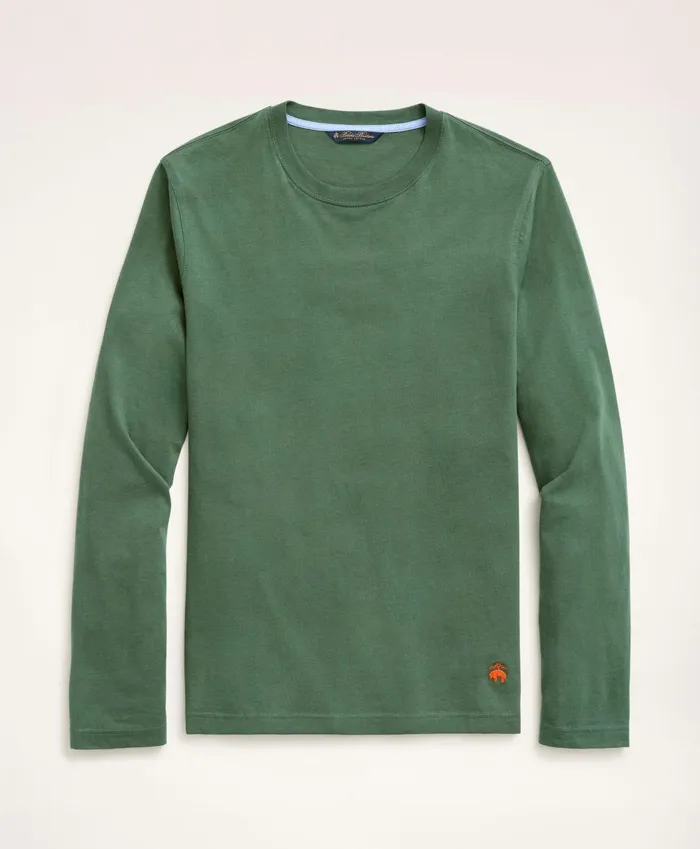 TShirts andamp Sweats Men Brooks Brothers Big andamp Tall Supima Cotton LongSleeve Logo TShirt Green TShirts andamp Sweats Men Brooks Brothers Big andamp Tall Supima Cotton LongSleeve Logo TShirt Green