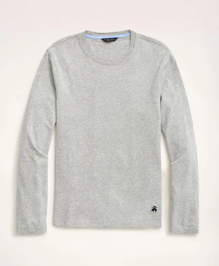 TShirts andamp Sweats Men Brooks Brothers Big andamp Tall Supima Cotton LongSleeve Logo TShirt Grey Heather TShirts andamp Sweats Men Brooks Brothers Big andamp Tall Supima Cotton LongSleeve Logo TShirt Grey Heather