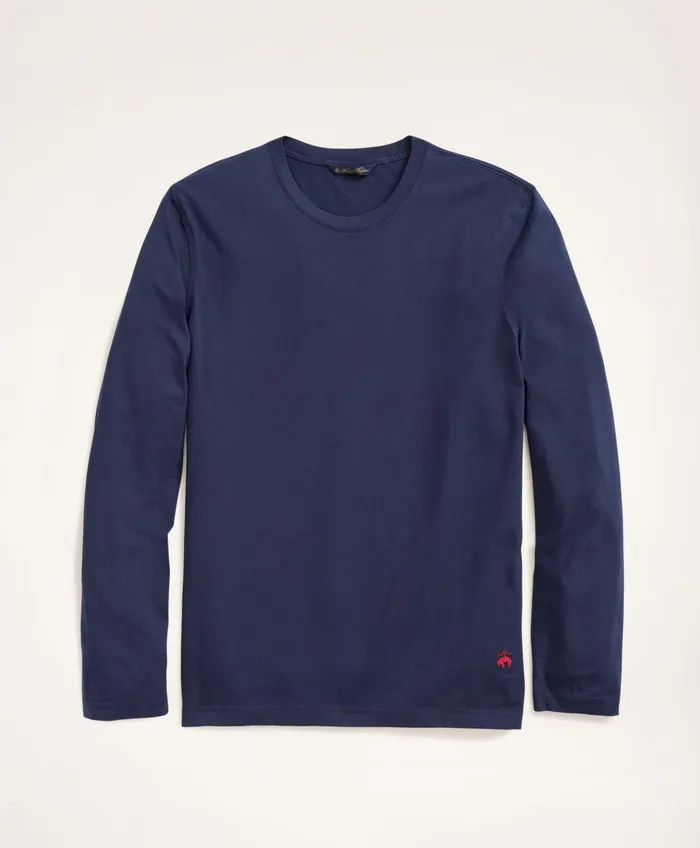 TShirts andamp Sweats Men Brooks Brothers Big andamp Tall Supima Cotton LongSleeve Logo TShirt Navy TShirts andamp Sweats Men Brooks Brothers Big andamp Tall Supima Cotton LongSleeve Logo TShirt Navy