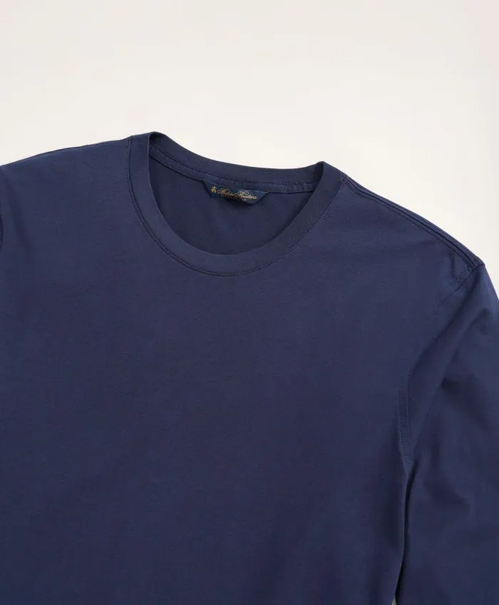 TShirts andamp Sweats Men Brooks Brothers Big andamp Tall Supima Cotton LongSleeve Logo TShirt Navy