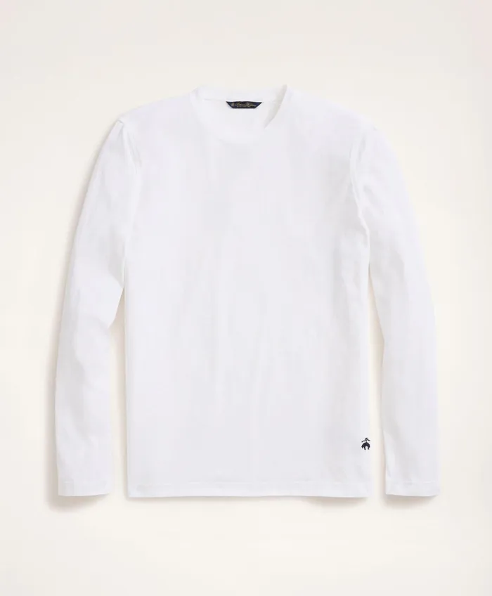 TShirts andamp Sweats Men Brooks Brothers Big andamp Tall Supima Cotton LongSleeve Logo TShirt White TShirts andamp Sweats Men Brooks Brothers Big andamp Tall Supima Cotton LongSleeve Logo TShirt White