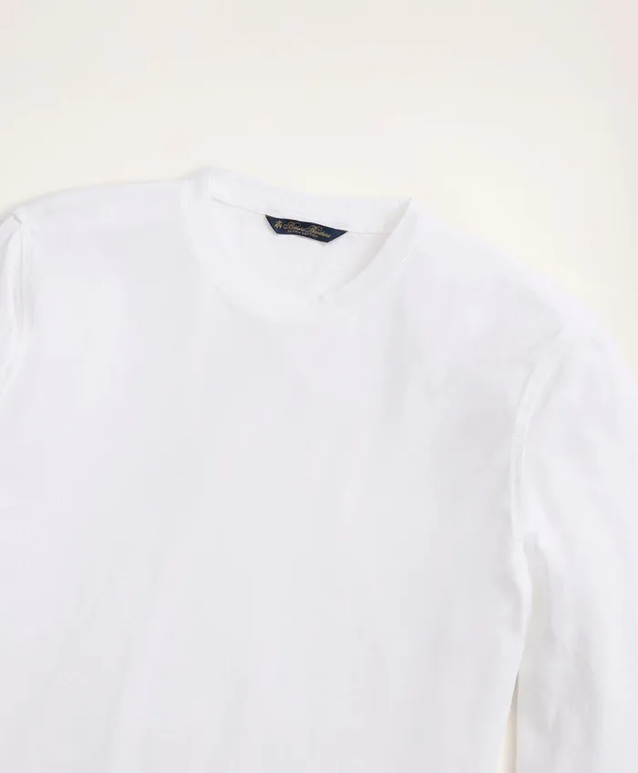 TShirts andamp Sweats Men Brooks Brothers Big andamp Tall Supima Cotton LongSleeve Logo TShirt White
