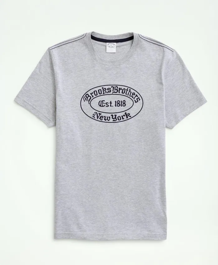 TShirts andamp Sweats Men Brooks Brothers Brooks Brothers Label Graphic TShirt Heather Grey Multi