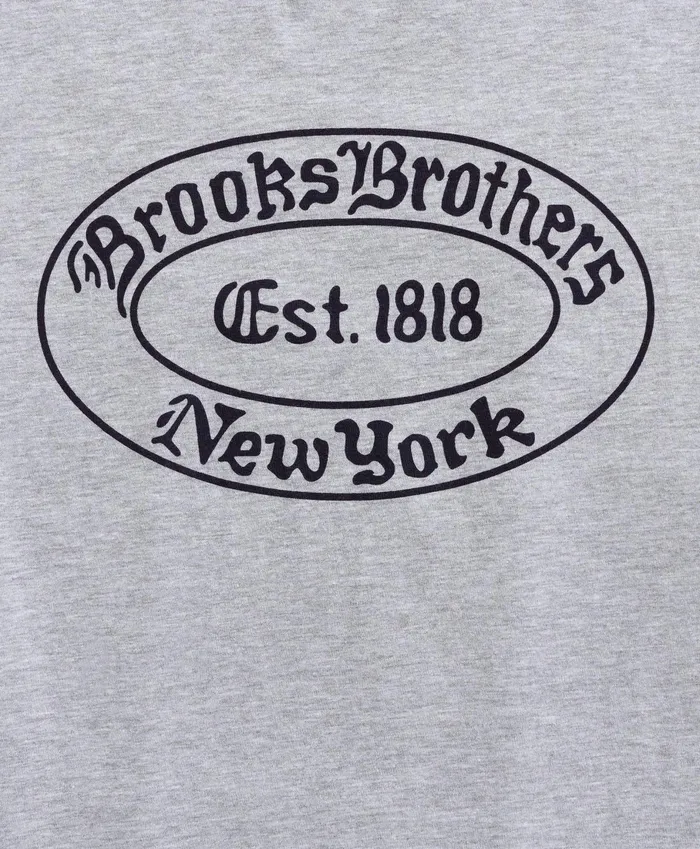 TShirts andamp Sweats Men Brooks Brothers Brooks Brothers Label Graphic TShirt Heather Grey Multi