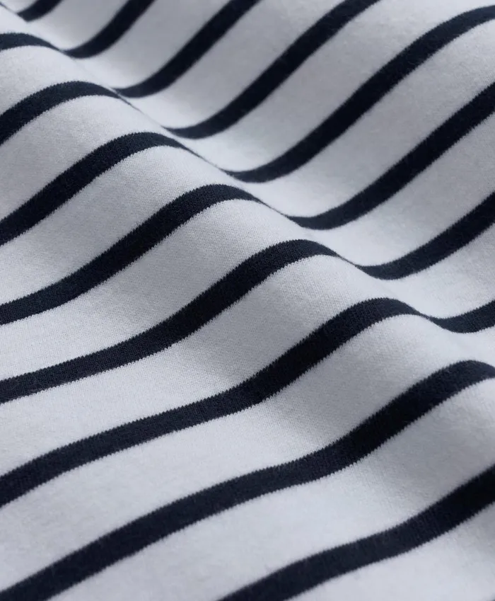 TShirts andamp Sweats Men Brooks Brothers Cotton Crewneck Striped LongSleeve TShirt Whitenavy