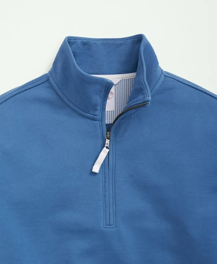 TShirts andamp Sweats Men Brooks Brothers Cotton French Terry HalfZip Sweatshirt Blue