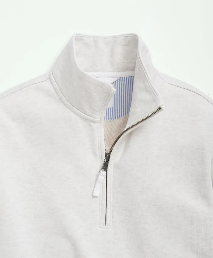 TShirts andamp Sweats Men Brooks Brothers Cotton French Terry HalfZip Sweatshirt Light Grey