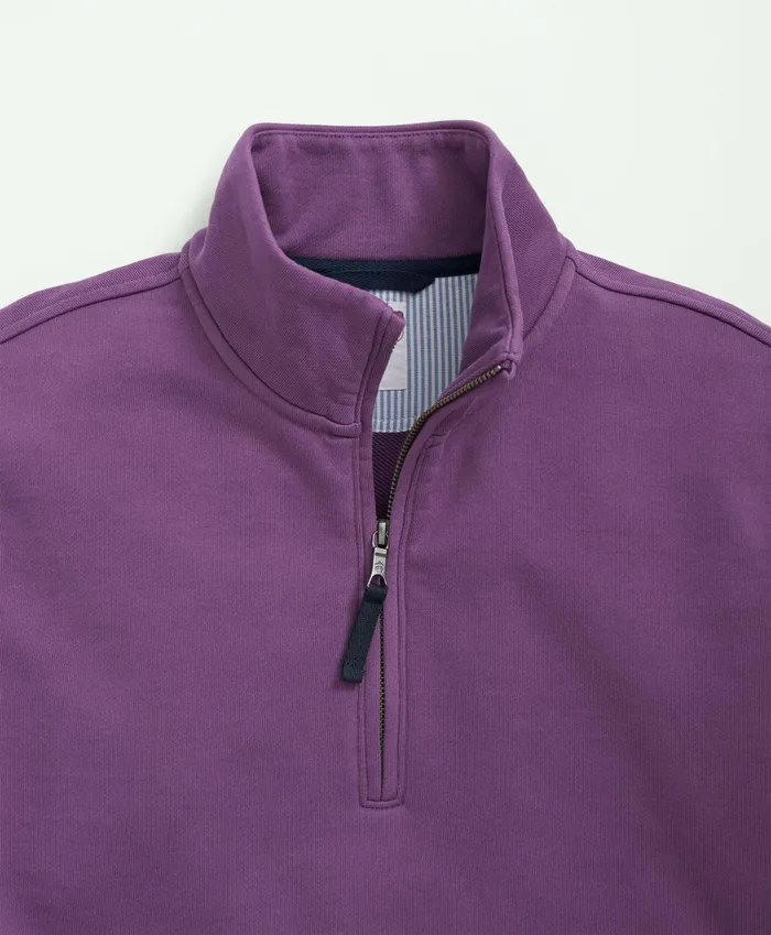 TShirts andamp Sweats Men Brooks Brothers Cotton French Terry HalfZip Sweatshirt Purple
