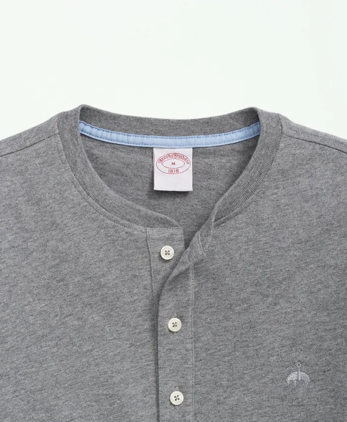 TShirts andamp Sweats Men Brooks Brothers Cotton Henley LongSleeve TShirt Grey