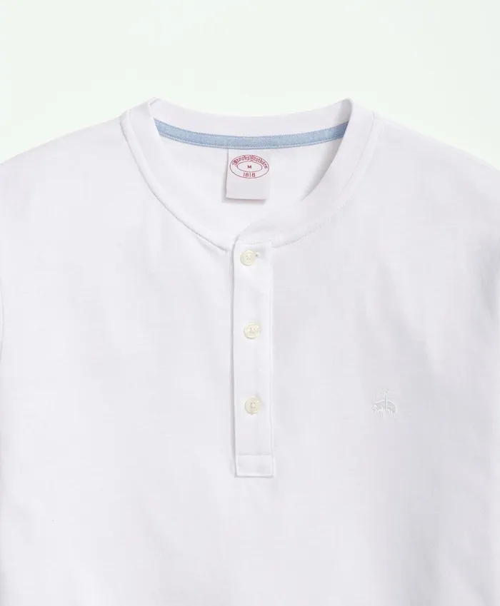 TShirts andamp Sweats Men Brooks Brothers Cotton Henley LongSleeve TShirt White