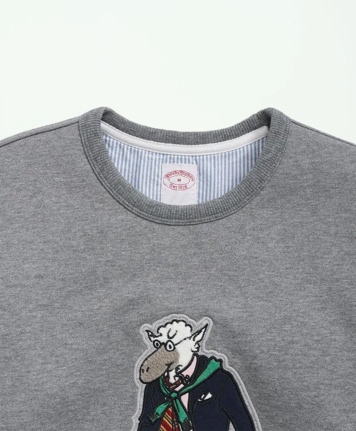 TShirts andamp Sweats Men Brooks Brothers French Terry Henry Sweatshirt Grey
