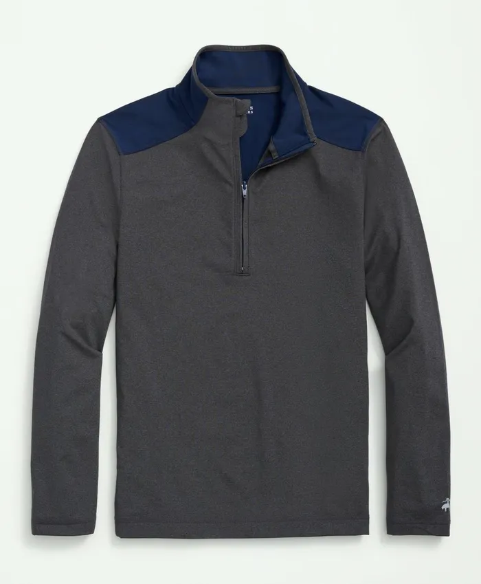 TShirts andamp Sweats Men Brooks Brothers Golf Performance HalfZip Charcoal