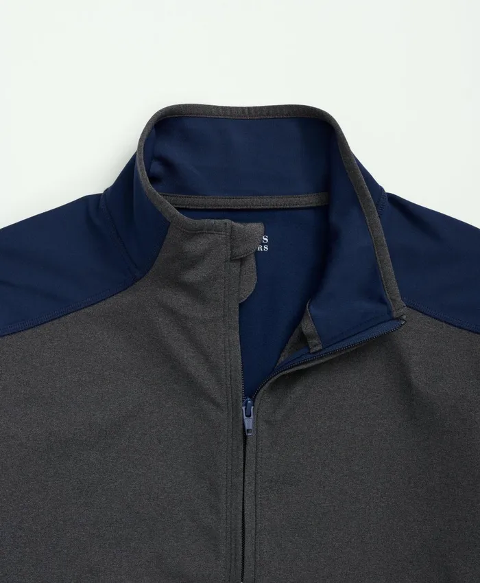 TShirts andamp Sweats Men Brooks Brothers Golf Performance HalfZip Charcoal