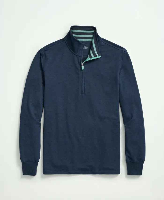 TShirts andamp Sweats Men Brooks Brothers Performance HalfZip Navygreen