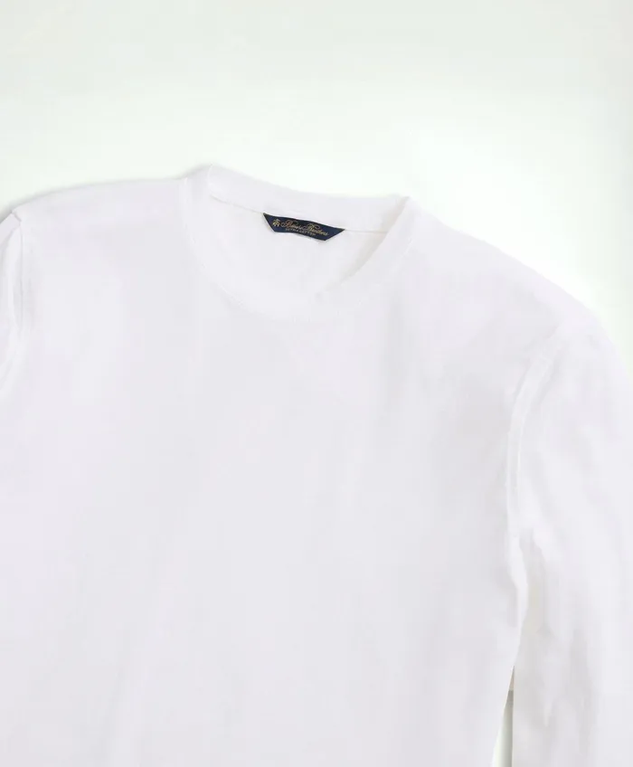 TShirts andamp Sweats Men Brooks Brothers Supima Cotton LongSleeve Logo TShirt White