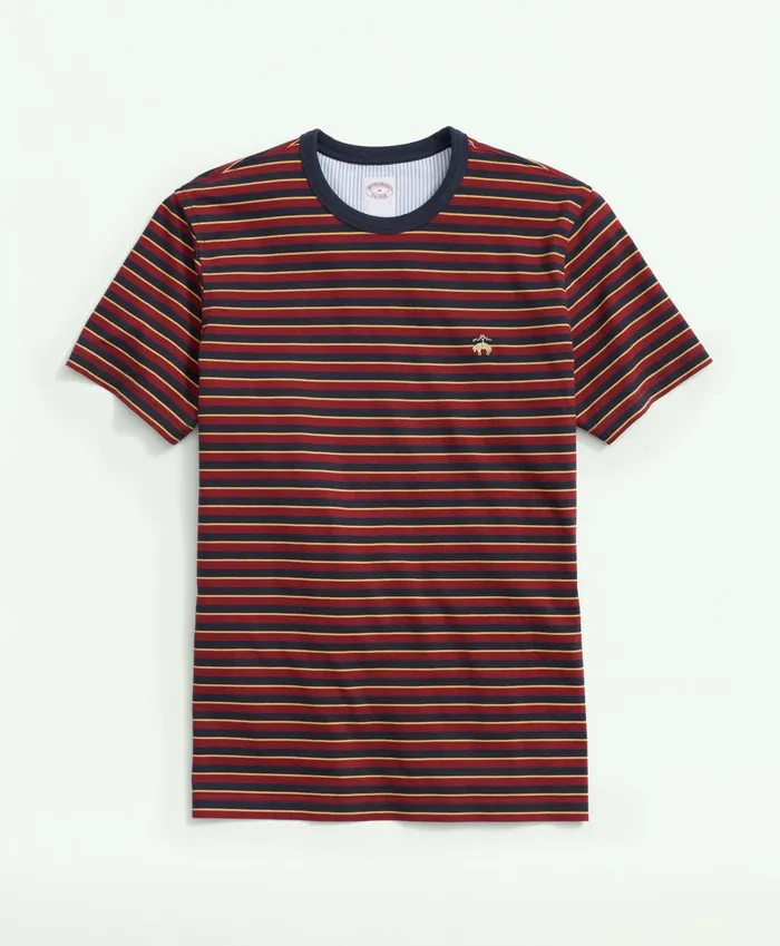 TShirts andamp Sweats Men Brooks Brothers Supima Cotton Striped TShirt Red Multi