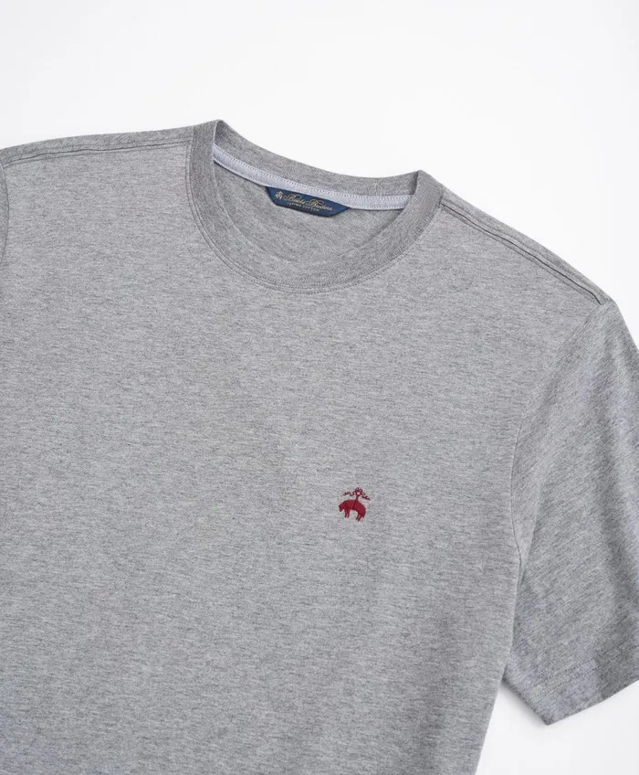 TShirts andamp Sweats Men Brooks Brothers Washed Supima Cotton Logo Crewneck TShirt Grey
