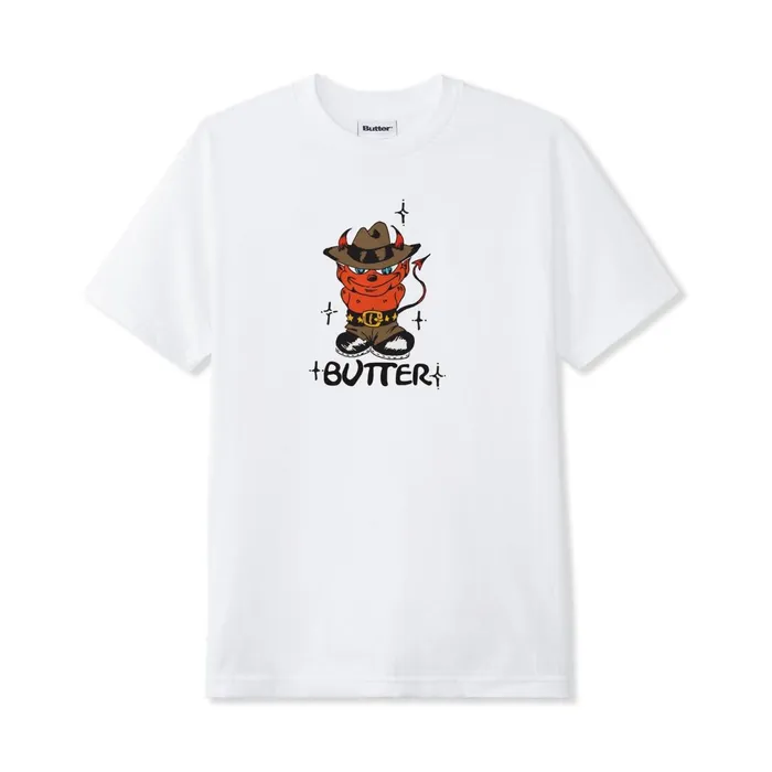 TShirts Men Butter Goods Devil Tee White