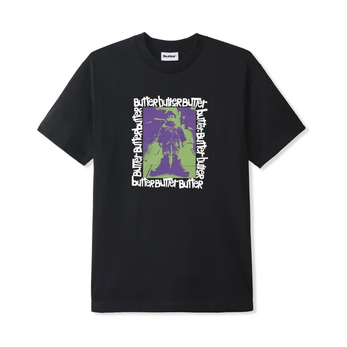 TShirts Men Butter Goods Stolen Boots Tee Black