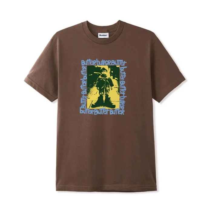 TShirts Men Butter Goods Stolen Boots Tee Brown