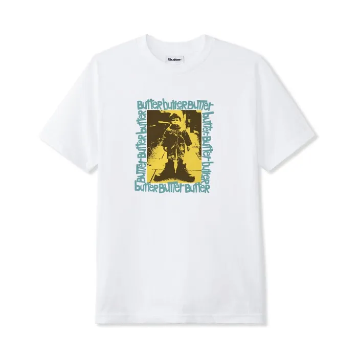 TShirts Men Butter Goods Stolen Boots Tee White