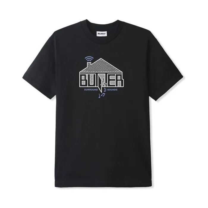 TShirts Men Butter Goods Surround Sounds Tee Black