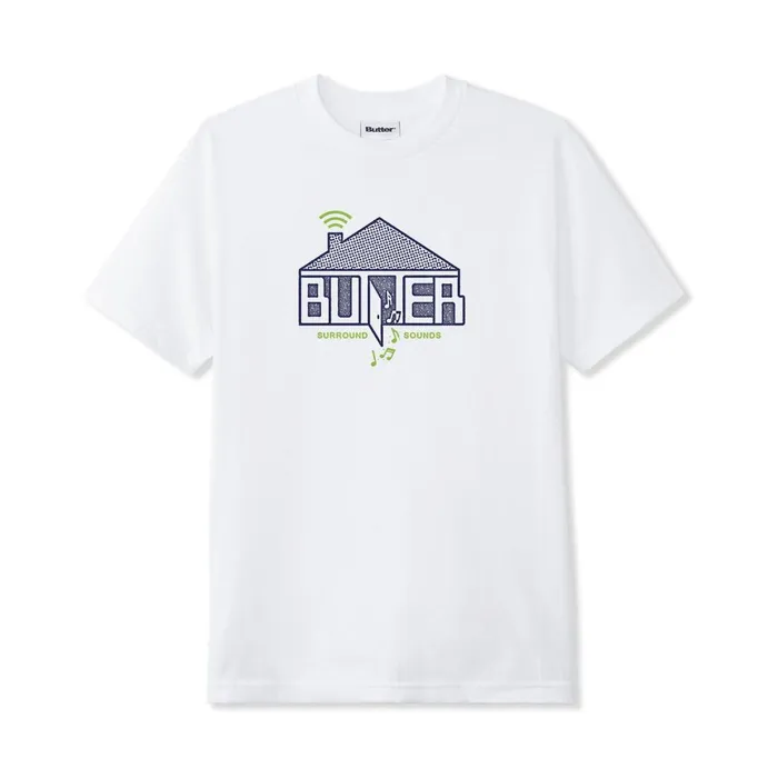 TShirts Men Butter Goods Surround Sounds Tee White