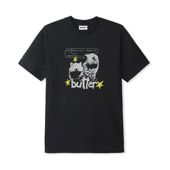 TShirts Men Butter Goods Upside Down Tee Black
