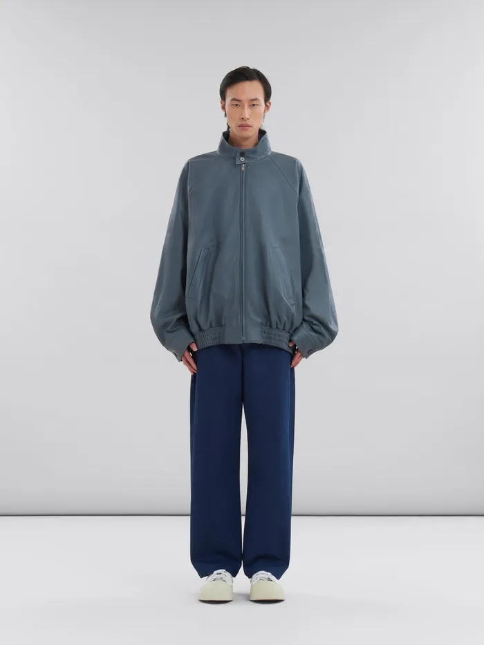 Teal Nappa Leather Bomber Jacket Men Marni Coats and Jackets