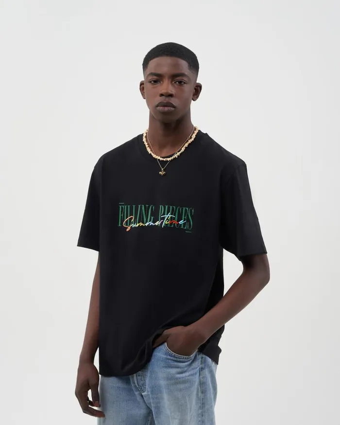 Tee Summertime Black WomenMen Filling Pieces TShirts and Shirts