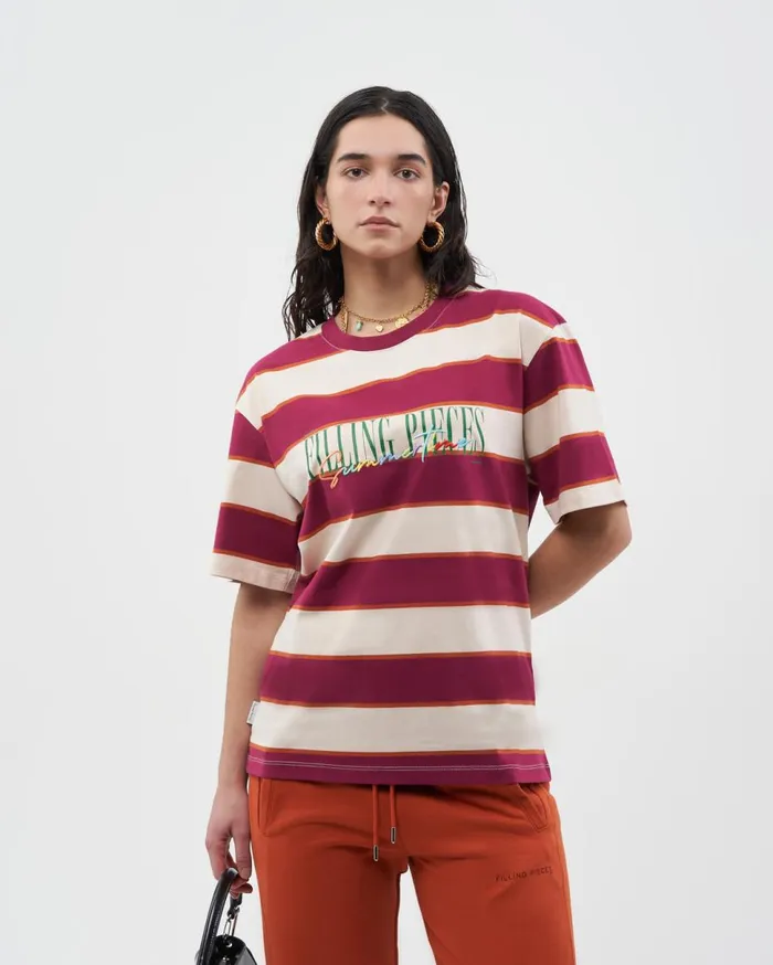 Tee Summertime Burgundy WomenMen Filling Pieces TShirts and Shirts
