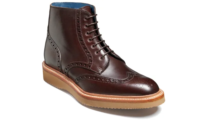 Terry 8211 Chocolate Hand Painted Mens Barker Shoes Brogues