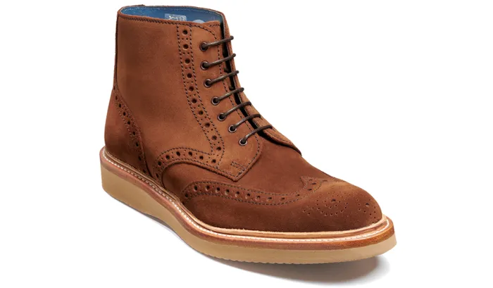 Terry 8211 Old Snuff Suede Mens Barker Shoes Brogues
