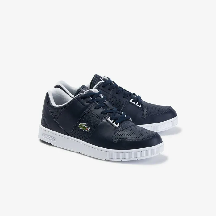 Thrill Perforated Leather Sneakers NvyWht Mens Lacoste Sneakers Online