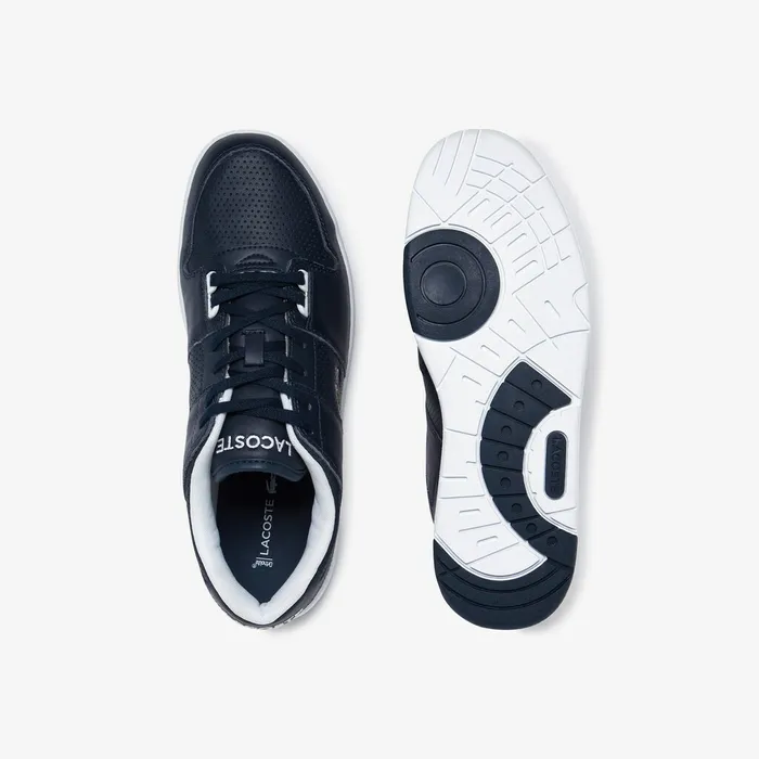 Thrill Perforated Leather Sneakers NvyWht Mens Lacoste Sneakers Online