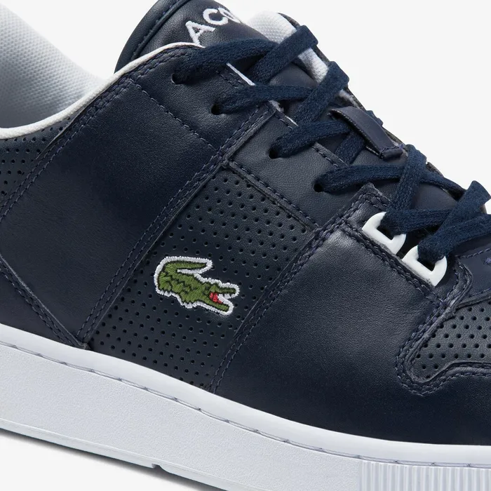 Thrill Perforated Leather Sneakers NvyWht Mens Lacoste Sneakers Online