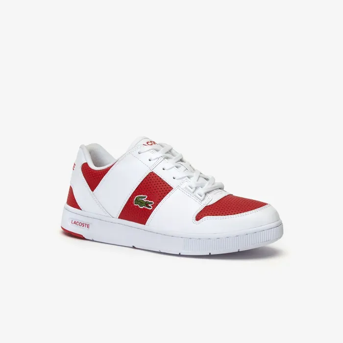 Thrill TwoTone Leather Sneakers WhiteRed Mens Lacoste Sneakers Online Outlet Store