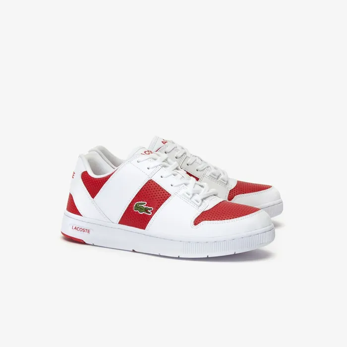 Thrill TwoTone Leather Sneakers WhiteRed Mens Lacoste Sneakers Online Outlet Store