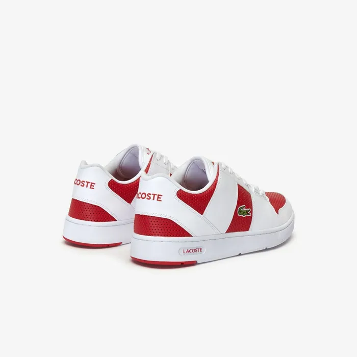 Thrill TwoTone Leather Sneakers WhiteRed Mens Lacoste Sneakers Online Outlet Store